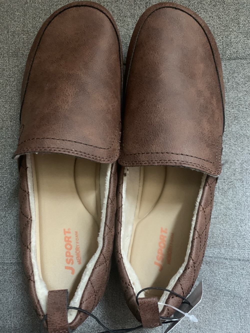 J Sport Women's Brown Quilted Slip-On Slippers